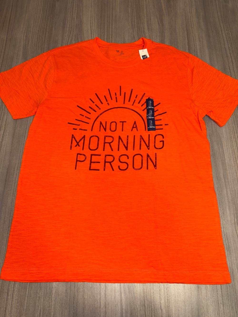 GAP Orange 'Not A Morning Person' Graphic Tee size Large
